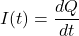\[I(t)=\frac{dQ}{dt}\]