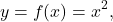 \[y=f(x)=x^2,\]